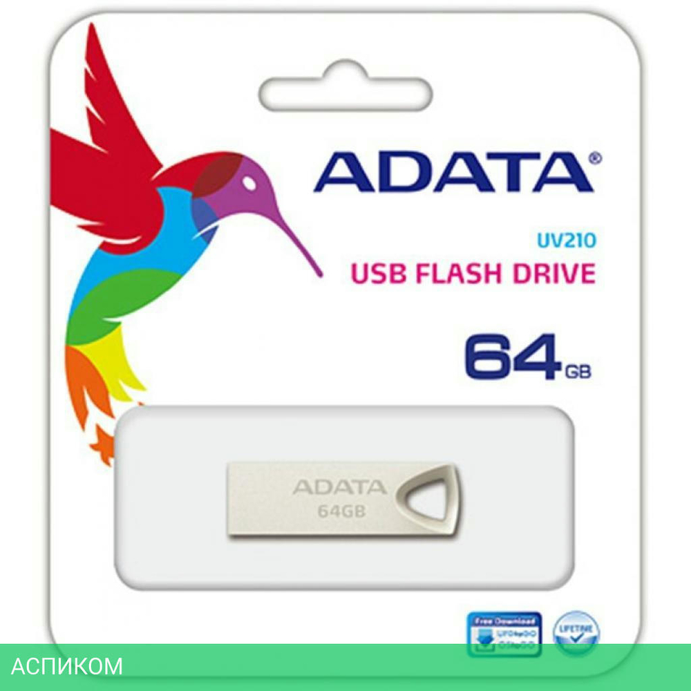 USB Flash-накопитель A-Data AUV210-64G-RGD 64Gb золотистый