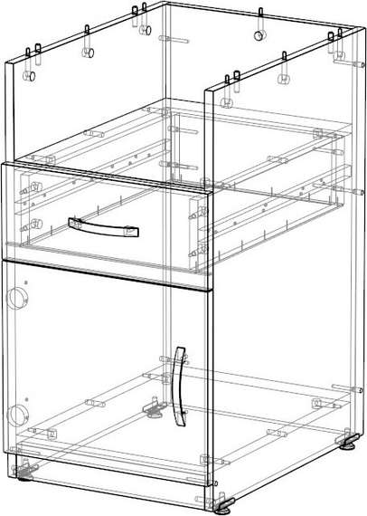 Корпус тумбы приставной 1 ящик Стандарт Про ясень шимо светлый