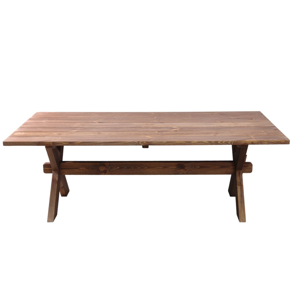 Стол обеденный садовый Осло, деревянный из массива сосны, 210х103 см, венге