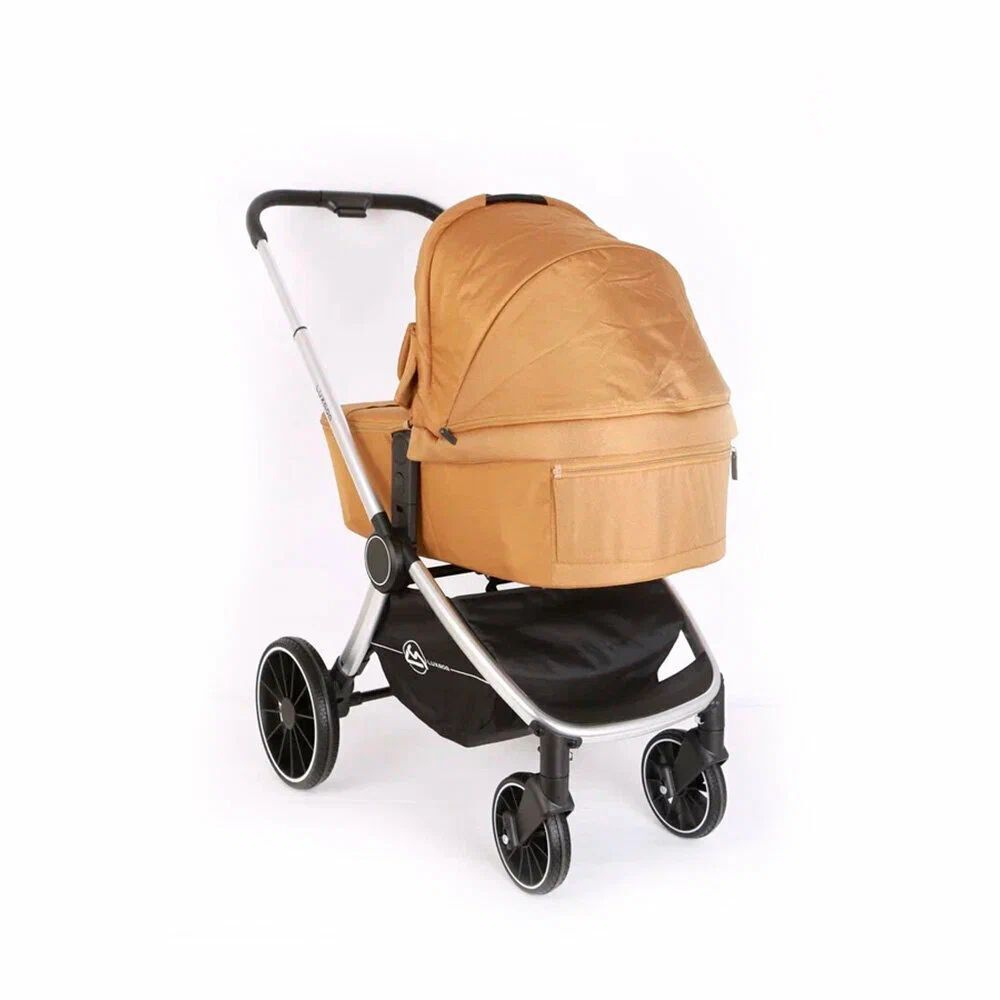 коляска модульная Luxmom 780 2 в 1 коричневого цвета