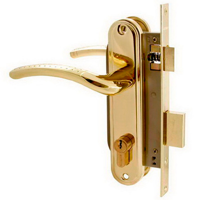 Замок Аллюр врезной  132/1 GP латунь с ручками (12)