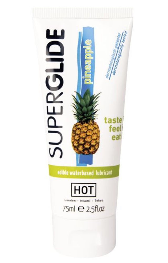 Гель-смазка на водной основе Superglide с ароматом ананаса - 75 мл. Гель-смазка на водной основе Superglide с ароматом ананаса - 75 мл.