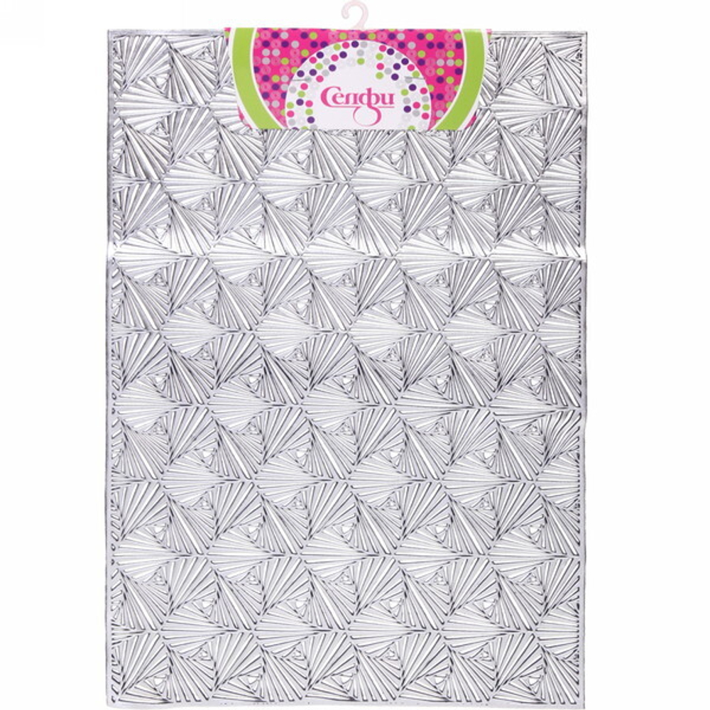 Салфетка на стол 45*30см плетеная «Веер» серебро