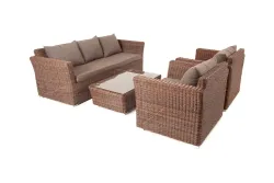"Капучино" лаунж-зона из искусственного ротанга, цвет коричневый