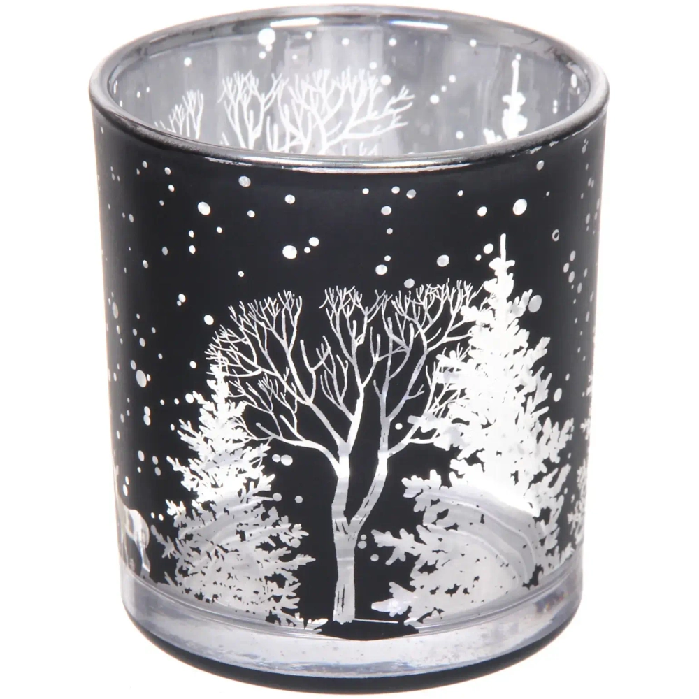 Подсвечник «Зимнее сияние» 7*7,8 см, Черный