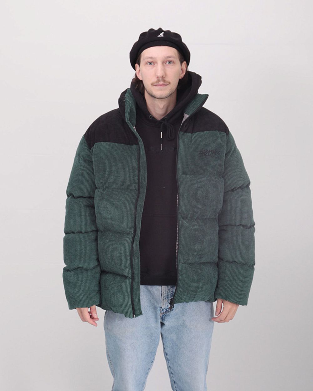 Пуховик Anteater Downjacket Velvet Combo Зеленая