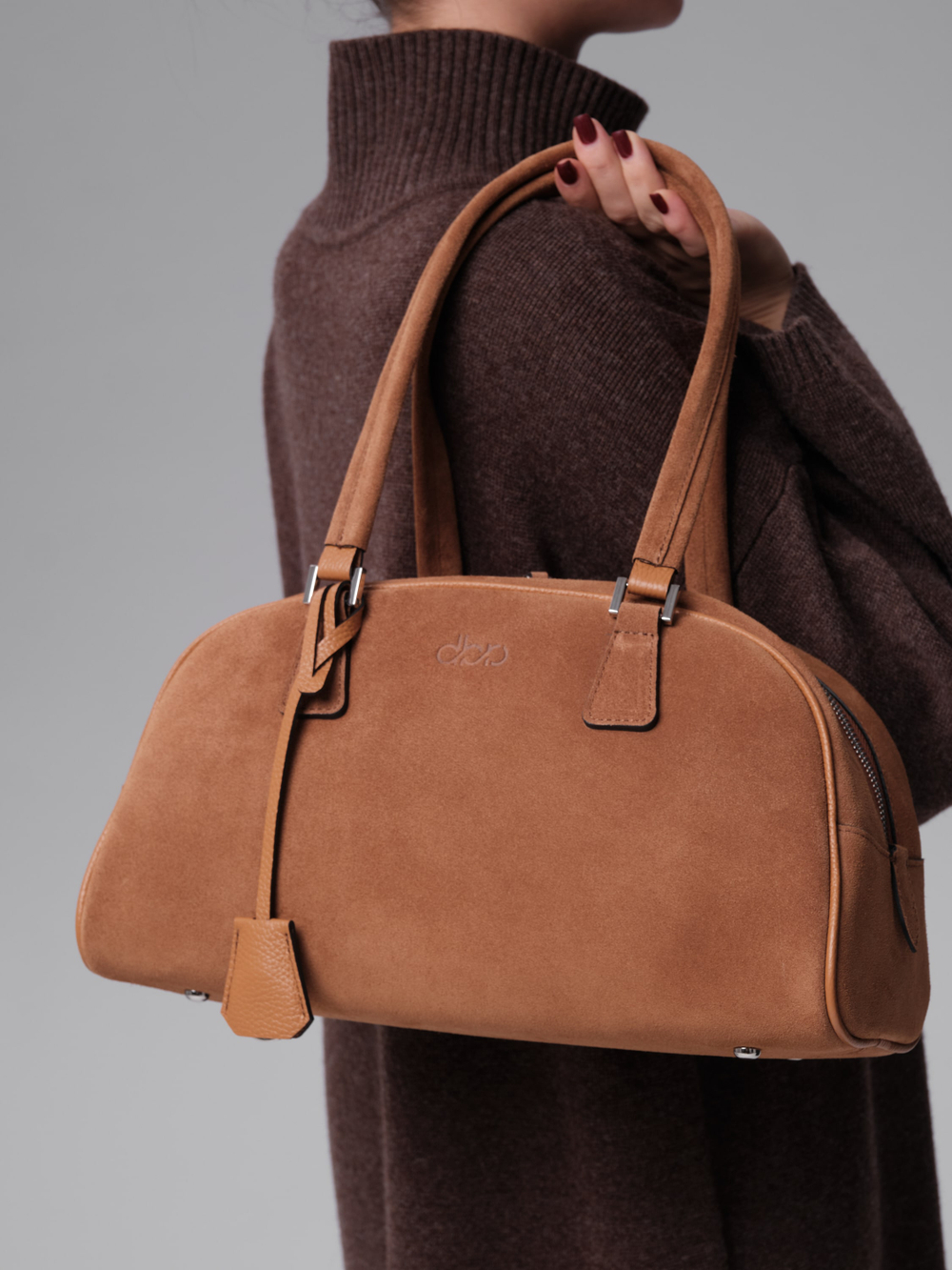 Замшевая сумка DBR 31358 св.коричневый/велюр