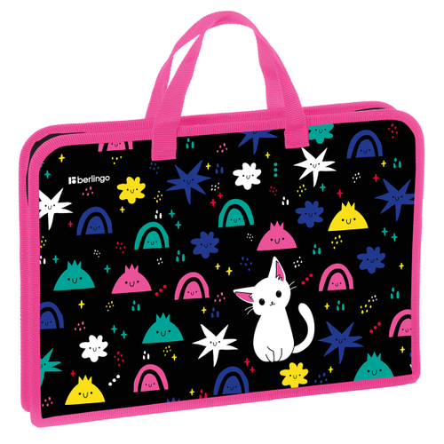 Папка с ручками 1 отделение, А4 Berlingo "Funny colors", 340*245*40мм, пласт