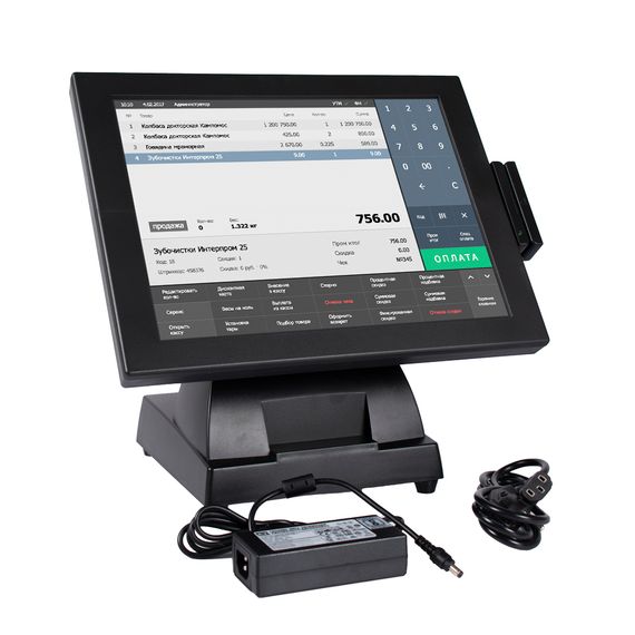 Сенсорный моноблок POScenter START-2V2 (15&quot;, Resistive, J3455, RAM 8Gb, SSD M2 SATA 128Gb, MSR) Windows 10 IoT Entry