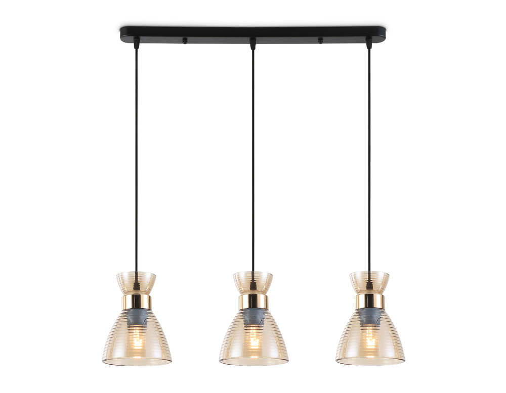 TR3404/3 BK/FGD/TI черный/золото/янтарь E27/3 max 60W 550*135*1000