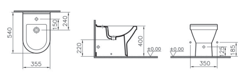 Биде напольное Vitra S50