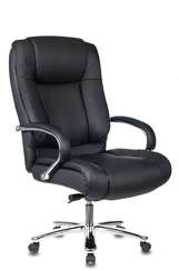 Кресло руководителя Бюрократ T-9925SL черный кожа крестов. металл хром