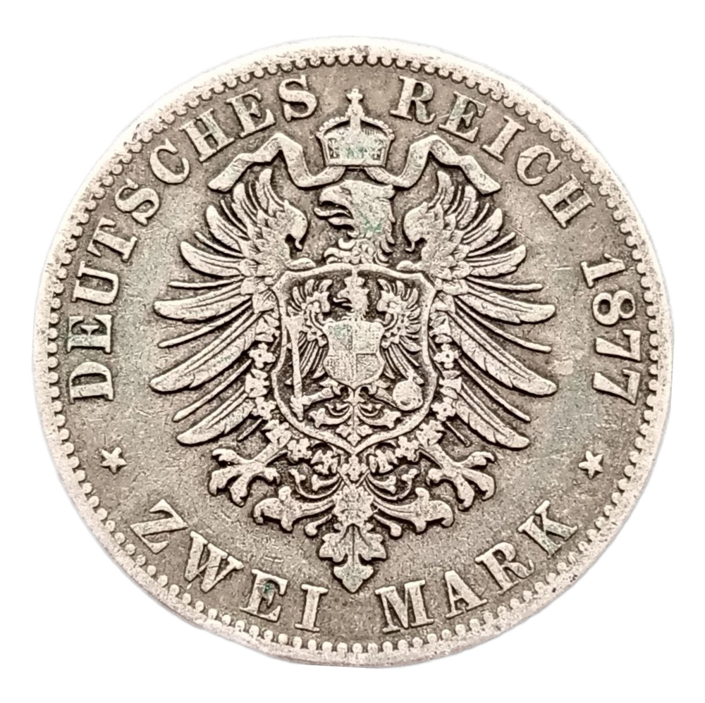 Монета 2 марки Германская Империя (Пруссия) 1877 , В-Гановер
