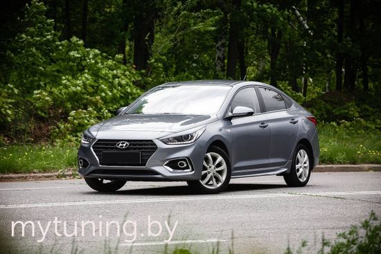 Накладки на пороги до брызговиков для Hyundai Solaris II