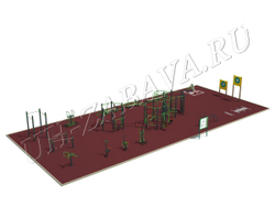 Гимнастическая площадка для занятий воркаутом 27×11,6 м