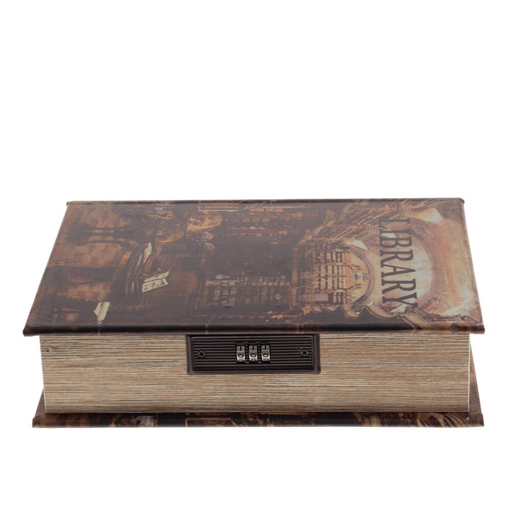 GAEM Шкатулка-книга с кодовым замком, L18 W7 H27 см