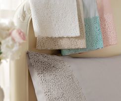 Постельное белье FORZA  бирюзовый с кружевом deluxe TIVOLYO HOME Турция