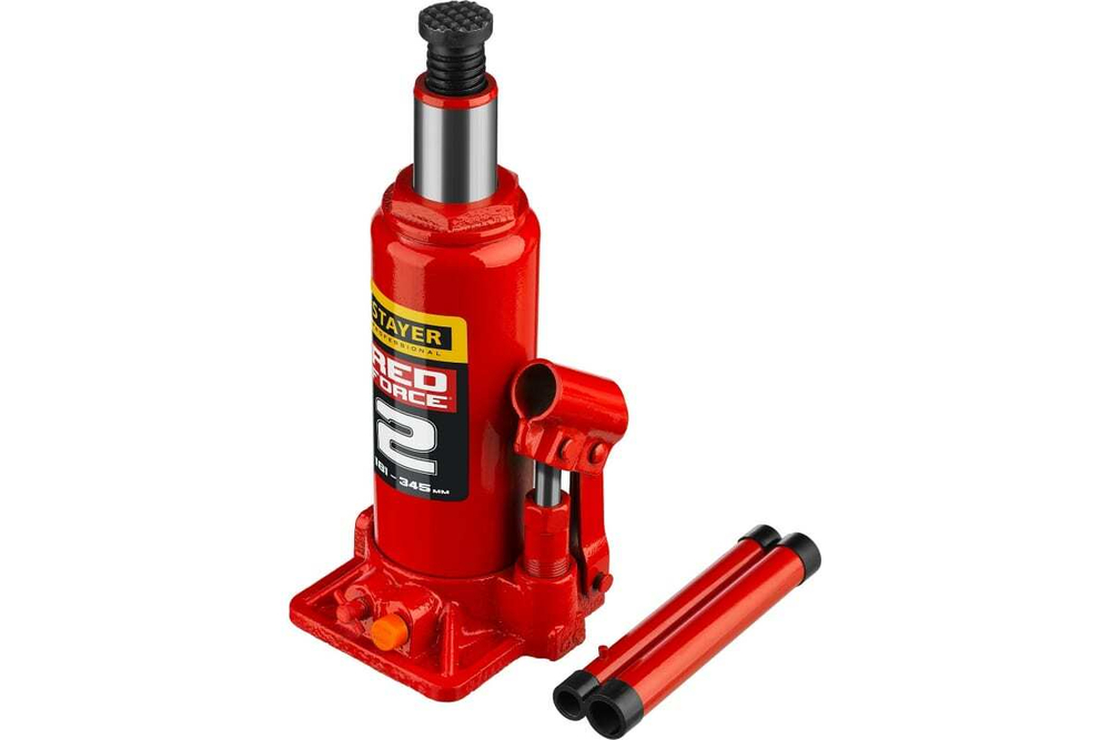 Гидравлический бутылочный домкрат STAYER RED FORCE, 2т, 181-345 мм, 43160-2 43160-2_z01