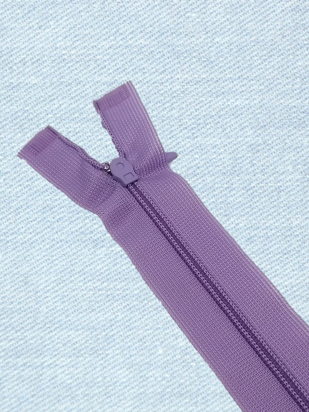 Молния потайная разъемная, Т3 20 см (нейлон) цвет 900 сиреневый