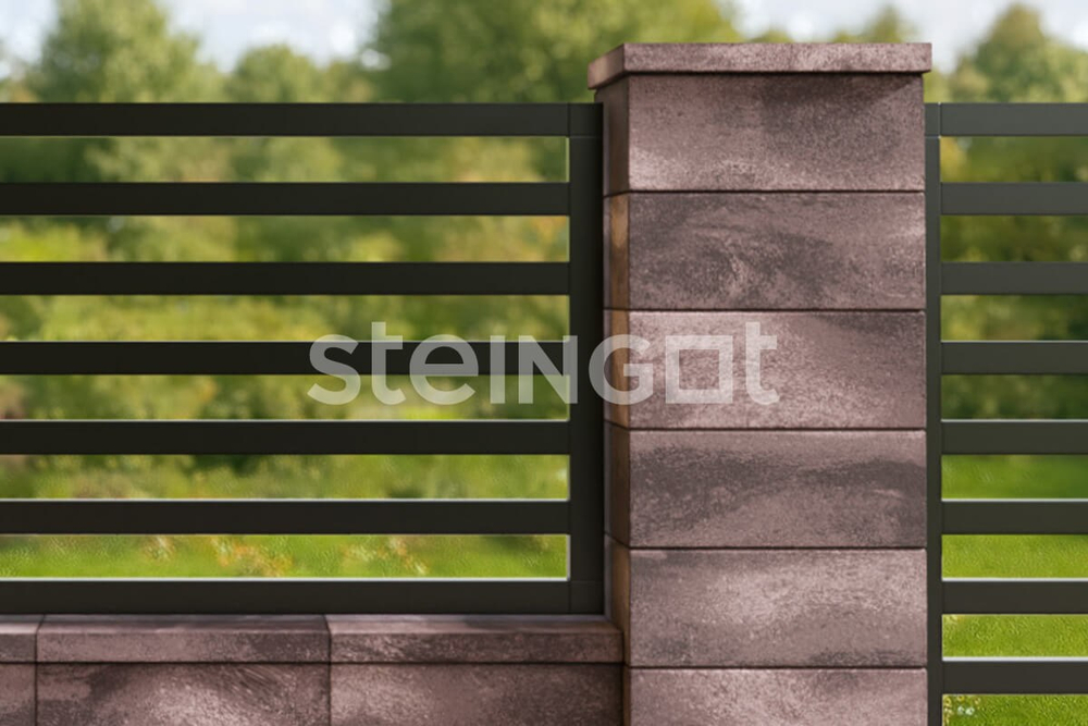 Топ-блок 500*200*50 Бурый камень (Stein Brown)