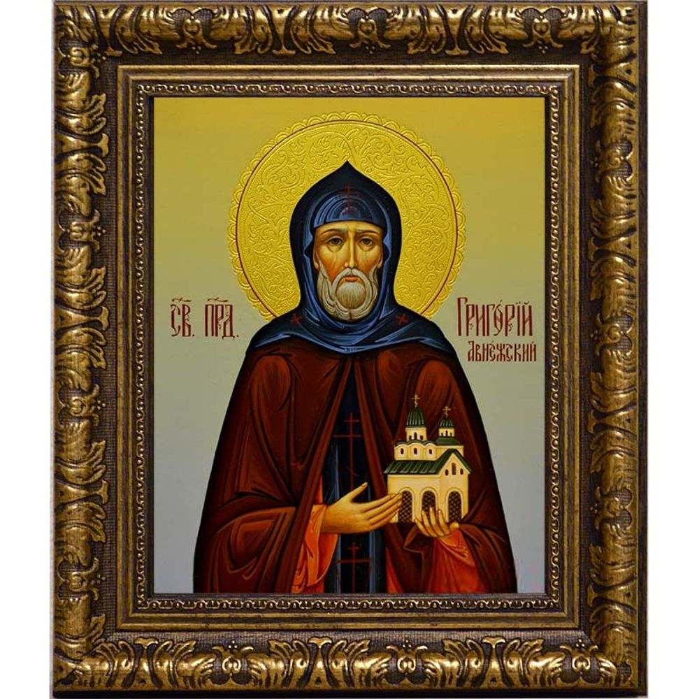 Григорий Авнежский, игумен преподобномученик. Икона на холсте.