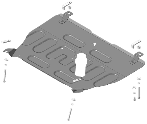 Защита картера двигателя и КПП (1,5 мм, сталь) для Changan CS95 2023- АвтоСтандарт.57212