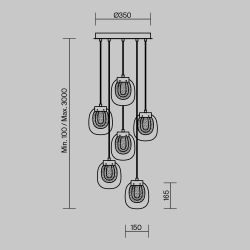 Люстра подвесная светодиодная Maytoni Biology MOD367PL-L18BBSK