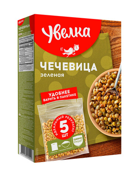 Крупа Чечевица Зеленая Увелка 400 гр