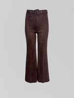 Брюки Fire Studio 047-1 клеш однотонные замшевые со стрелками и ремнем в комплекте