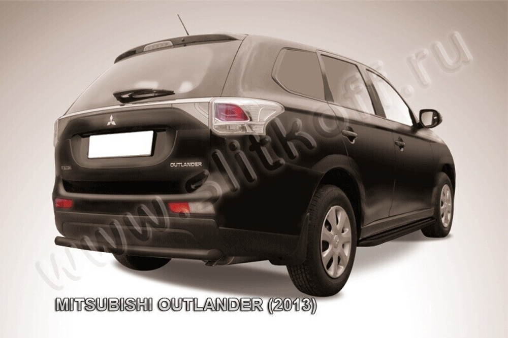 Защита заднего бампера Mitsubishi Outlander (2012-2015) d57 короткая черная