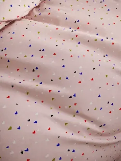 Декоративная наволочка с рюшами, оборками "Сердечки" 50х70 см, 1 шт, без молнии