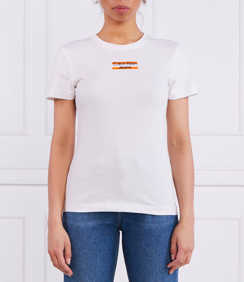 Футболка STRIPE LOGO CALVIN KLEIN JEANS - белый(J20J220720)