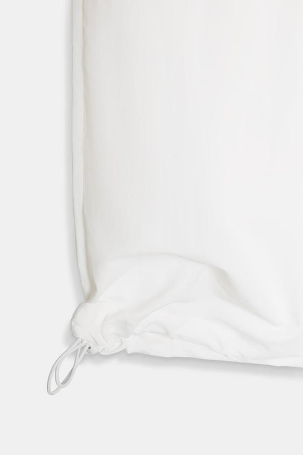 ZARA БРЮКИ ИЗ НЕЙЛОНА С НАКЛАДНЫМ ПОЯСОМ, БЕЛЫЙ