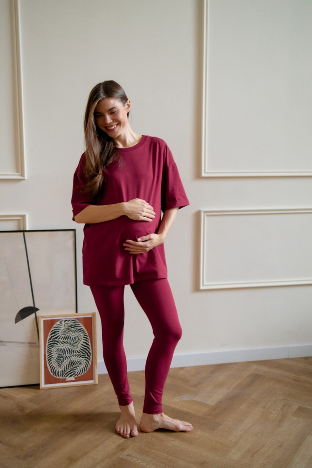 Футболка свободная, Винный