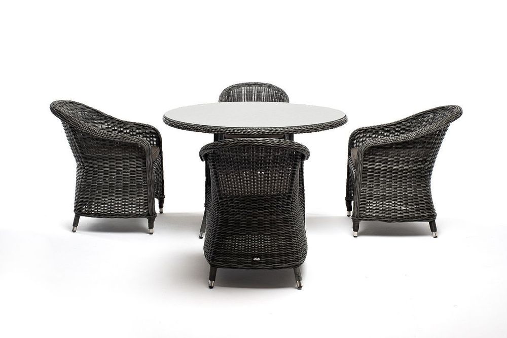 "Равенна" обеденная группа плетеная, цвет графит