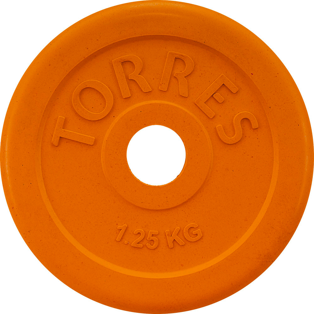 Диск обрезиненный TORRES PL50381, вес 1,25кг., диаметр 25мм.