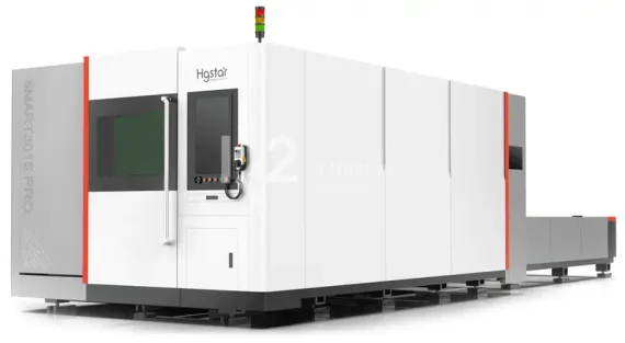 Лазерный станок HGTECH SMART4015PRO с защитной кабиной и сменным столом для резки листов металла