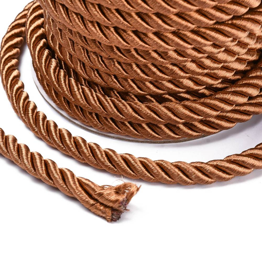 Шнур витой 8мм, коричневый (1м)