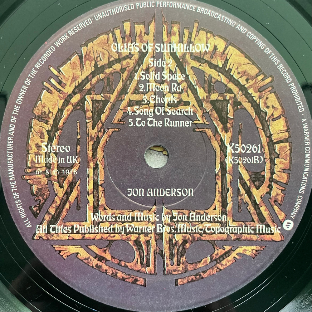 Jon Anderson ‎– Olias Of Sunhillow (Англия 1976г.)