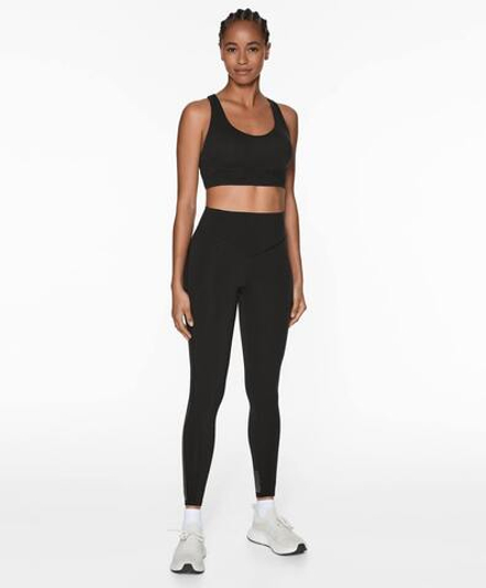 OYSHO Легинсы до щиколотки Compressive Running с высокой посадкой, 65 см, черный