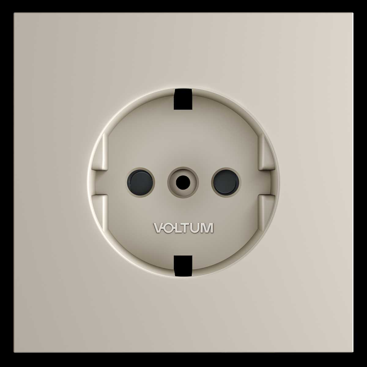 Накладка для розетки с заземлением и защитными шторками S70 (кашемир) Voltum VLS000703