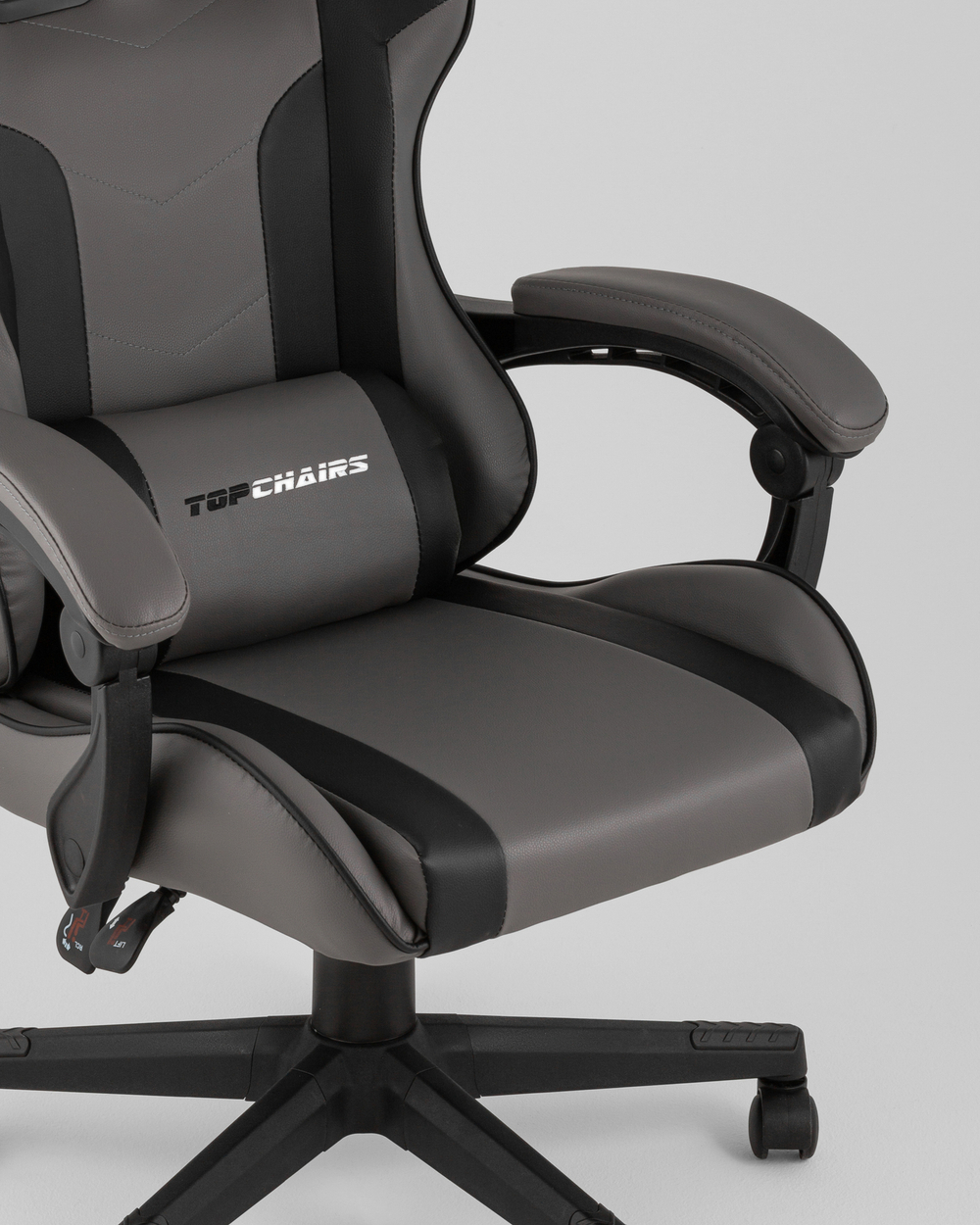 Кресло спортивное TopChairs Commander серо-черный