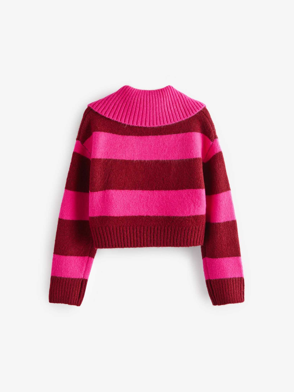 Джемпер с воротником для девочки Next B69-180, Бордовый, Розовый