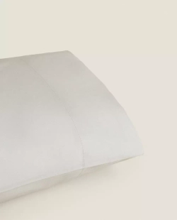 ZARA HOME (200 НИТЕЙ) НАВОЛОЧКА ИЗ ПЕРКАЛЯ, СЕРЫЙ