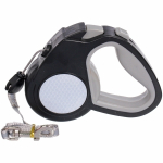 Поводок-рулетка для малых и средних пород со светооражающим элементом «МОЙ БРО», цвет чёрный, 3м, нагрузка до 10кг