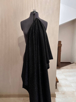 Костюмно-плательный смесовый твид с люрексом (Versace, 70%вискоза/10%люрекс/20%полиамид, Черный фон/золотые вспышки, 127, 476 гр/м2)