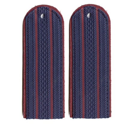 Погоны ФСИН серо-синие с краповым кантом и двумя краповыми просветами