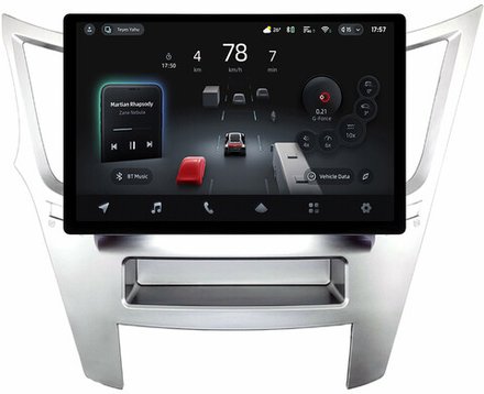 Магнитола для Subaru Legacy 5, Outback 4 2009-2014 (левый руль, рамка серебро) - Teyes CC4-PRO монитор 13" 2K QLED на Android 13, Snapdragon 778G, 8+128, AI, CarPlay, DSP, 4G SIM-слот