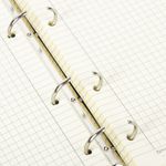 Тетрадь на кольцах А5 (180х220 мм), 120 л., под гладкую кожу, вырубка под кольца, кремовый блок, BRAUBERG "Main", клетка, синяя, 402005