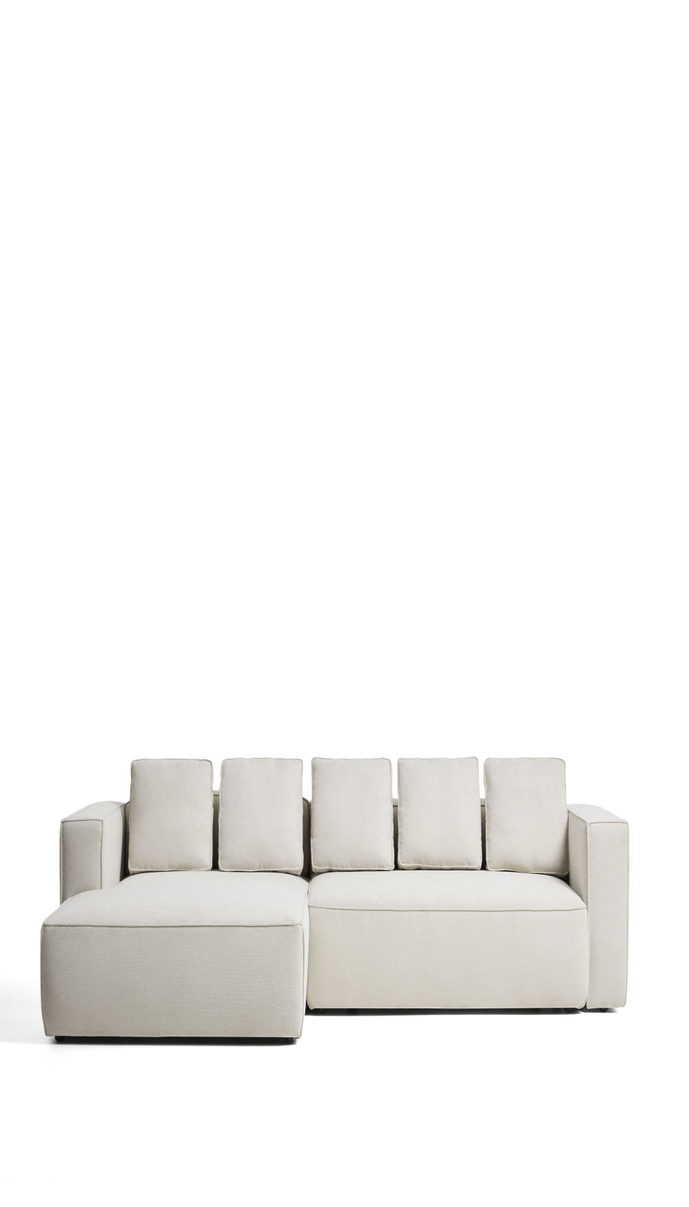 3-местный диван-кровать Marela бежевый шенилл с кушеткой слева, 276 см